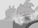 4:3 amy_rose anthro aroused bodily_fluids cheesoart clothing drooling duo eulipotyphlan eye_roll female greyscale hedgehog hi_res human male mammal mobian_hedgehog monochrome musk musk_clouds musk_fetish nude off_screen_character saliva sega size_difference smaller_female sniffing sonic_the_hedgehog_(series) sweat tail tail_motion tailwag underwear underwear_sniffing