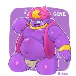 anthro binca_233 brawl_stars clothing gene_(brawl_stars) genie gold_(metal) gold_jewelry hi_res jewelry male overweight overweight_male purple_body solo underwear