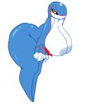 2024 5:6 absurd_res anthro bent_over big_breasts big_butt black_sclera blue_body breasts butt curvy_figure featureless_feet feet female generation_3_pokemon grey_nipples hi_res huge_breasts huge_butt inverted_nipples kyogre kyu_(artesjsc) legendary_pokemon looking_at_viewer markings nintendo nipples not_furry nude pokemon pokemon_(species) renv signature solo thick_thighs voluptuous wide_hips yellow_eyes