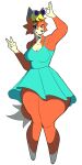 animal_crossing anthro audie_(animal_crossing) canid canine canis clothing comisariomcnuggets dress female hi_res mammal nintendo solo wide_hips wolf