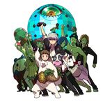  5girls alternate_costume ball basket beachball camera championship_belt cow dancing dog doujima_nanako eggplant female_protagonist_(persona_3) food hammer hanamura_yousuke ice_cream iori_junpei koromaru kujikawa_rise kuma_(persona_4) milk multiple_boys multiple_girls narukami_yuu official_art persona persona_3 persona_3_portable persona_4 persona_4:_dancing_all_night persona_q rei_(persona_q) school_uniform sparkle yuuki_makoto 