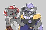 annoyed anthro baidou clothed clothing duo general_wolf lonely_wolf male male/male muscular muscular_anthro muscular_male pleasant_goat_and_big_big_wolf simple_background