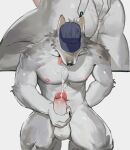 absurd_res anal anal_fingering anthro balls bodily_fluids canid canine canis cum erection fingering fingering_self genital_fluids genitals hi_res kneeling male mammal masturbation nipples nude penetration penis solo tongue tongue_out wolf yuuko891