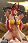 3d_(artwork) anthro big_breasts big_penis breasts clothing collar cowgirl_position demon demon_humanoid digital_media_(artwork) duo female first_person_view from_front_position genitals gloves hair handwear hi_res horn horned_humanoid human humanoid intersex intersex/female kanjiartwork kanjihentai leash leash_pull leashed_collar leashed_pov long_boots long_hair looking_at_viewer male mammal on_bottom on_top penis pigtails pubes red_eyes red_hair riding_cock sex sinia tail