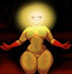 absurd_res big_breasts blood bodily_fluids breasts coffee_demon female glowing_head hi_res humanoid nude raining_blood sisyphus_prime_(ultrakill) solo thick_thighs ultrakill