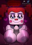 areola beanontoast big_breasts blue_eyes blush bodily_fluids breast_play breasts circus_baby_(fnaf) dialogue duo female five_nights_at_freddy&#039;s genital_fluids genitals hair human humanoid machine male male/female mammal microsoft minecraft mojang nipples penis precum red_hair robot robot_humanoid scottgames sex sister_location titfuck xbox_game_studios