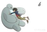  1boy baymax big_hero_6 cap disney hiro_hamada hug marvel robot shatou_(c-com) simple_background 