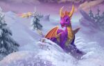 activision duo feral low_res male male/male melodyofforest snow snowboard sparx spyro_the_dragon winter