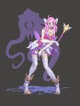  1girl alternate_costume artist_request breasts league_of_legends luxanna_crownguard simple_background solo star_guardian_lux 
