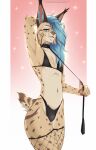 alivion anthro clothing collar felid feline furry girly hair hi_res invalid_tag leash legwear lynx lynxie male mammal piercing solo stockings underwear