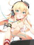  +_+ 1girl :o albacore_(azur_lane) azur_lane blonde_hair breast_milk breasts completely_nude curly_hair female_ejaculation female_masturbation female_orgasm from_below green_eyes hair_between_eyes headphones heart heart-shaped_pupils highres kneeling lactation long_hair looking_at_viewer makina9696 masturbation messy_hair milking_machine navel nipples nude object_insertion orgasm pussy pussy_juice riding rigging small_breasts solo straddling submarine symbol-shaped_pupils thighs turret vaginal vaginal_object_insertion very_long_hair watercraft 