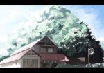  building commentary_request day house inami_hatoko letterboxed mirror no_humans original outdoors scenery tree 