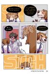 angry bastriw brown_eyes canid canine canis clothing comic cross-popping_vein dani_(bastriw) dialogue domestic_dog female fernando_(bastriw) hi_res male mammal slam text yellow_eyes