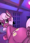 anus anykoe bedroom earth_pony equid equine female feral friendship_is_magic genitals happy hasbro hi_res horse inner_ear_fluff looking_at_viewer mammal my_little_pony pony pussy smile solo tuft