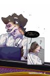 bastriw brown_eyes canid canine canis clothing comic dialogue domestic_dog fernando_(bastriw) hi_res keyboard_instrument male mammal musical_instrument piano question_mark text
