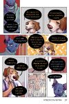 bastriw blue_eyes canid canine canis clothing comic dani_(bastriw) dialogue domestic_cat domestic_dog eye_scar facial_scar felid feline felis female flashback hi_res male mammal martin_(bastriw) pantherine pato_(bastriw) purple_eyes sad scar text tiger yellow_eyes