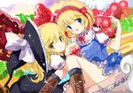 alice_margatroid bad_id bad_twitter_id blonde_hair blue_dress blue_eyes blush boots bow braid cierra_(ra-bit) cup dress food fork frills fruit hair_bow hair_ornament hairband hat hat_ribbon in_container in_cup jpeg_artifacts kirisame_marisa long_hair looking_at_viewer multiple_girls open_mouth puffy_sleeves ribbon short_hair short_sleeves side_braid single_braid sitting smile sparkle strawberry touhou upskirt vest witch_hat yellow_eyes 