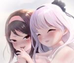  2girls blush closed_eyes couple highres hug long_hair multiple_girls non-web_source wife_and_wife yuri 