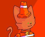 animal_humanoid bell bell_collar cat_humanoid clothing collar coneheadedguy coneheadthecat dot_eyes felid felid_humanoid feline feline_humanoid green_eyes humanoid male mammal mammal_humanoid solo traffic_cone