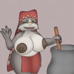 animated anthro areola belly big_areola big_breasts breasts capcom domestic_cat felid feline felis felyne female grammeowster_chef j5furry lynian mammal monster_hunter overweight overweight_female palico
