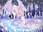  aruze barefoot bishoujo_senshi_sailor_moon chibi_usa crescent crystal double_bun dress earrings facial_mark fireflies forehead_mark full_body helios_(sailor_moon) horn jewelry long_hair older pegasus pegasus_(sailor_moon) pink_hair red_eyes sitting small_lady_serenity tree twintails white_dress yokozuwari 