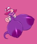 2018 5_fingers areola big_areola big_breasts blush breast_expansion breasts clothing digital_media_(artwork) elfdrago expansion female fingers ghost ghost_tail gloves hair handwear hat headgear headwear hi_res huge_areola huge_breasts humanoid hyper hyper_breasts legless mario_bros nintendo nipples obscured_eyes open_mouth open_smile paper_mario pink_background pink_hair purple_areola purple_body purple_nipples shadow_siren simple_background smile solo spirit vivian_(mario) white_clothing white_gloves white_handwear witch_hat