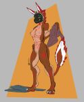 4_ears absurd_res anthro athletic bodily_fluids breasts clothing clothing_aside exposed feathered_tail feathers female genitals heart_symbol hi_res horn machine multi_ear nude protogen protogen_visor pussy sjey_(sjey_arts) sjey_arts smile solo solo_focus sweat tail