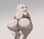 2024 absurd_res baymax big_butt big_hero_6 butt butt_focus colossalstars disney grey_background grey_body grey_butt grey_theme hi_res humanoid leaning leaning_forward looking_back machine male marvel mouthless noseless not_furry nude robot robot_humanoid simple_background solo standing thick_thighs