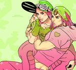  green gyro_zeppeli johnny_joestar jojo_no_kimyou_na_bouken multiple_boys pink pink_hair steel_ball_run tanaka_kaori 