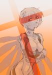  1girl absurdres ayanami_rei cross crossed_arms expressionless highres looking_to_the_side matsuko_(mrimri3) neon_genesis_evangelion parted_lips plugsuit red_eyes short_hair solo spot_color upper_body wings 