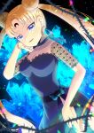  1girl bishoujo_senshi_sailor_moon black_choker black_dress blonde_hair blue_eyes blurry blurry_background blurry_foreground breasts character_request check_character choker cleavage collarbone commentary_request commission crescent crystal depth_of_field double_bun dress dutch_angle earrings facial_mark forehead_mark green_nails hair_bun hand_up jewelry kou_hiyoyo lace-trimmed_dress lace_trim long_hair looking_at_viewer medium_breasts nail_polish parted_bangs parted_lips puffy_short_sleeves puffy_sleeves sailor_moon see-through see-through_sleeves short_sleeves skeb_commission smile solo thorns twintails very_long_hair 