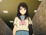  black_hair hibike!_euphonium kousaka_reina long_hair purple_eyes school_uniform screencap 