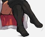  1boy ass_visible_through_thighs bara coat cropped_arms cropped_head cropped_shoulders cropped_torso fur-trimmed_coat fur_trim leg_focus male_focus muscular muscular_male nyaattoberritto tan the_king_of_fighters thick_thighs thighs white_background yamazaki_ryuuji 