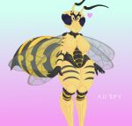  a.u.tumn anthro arthropod arthropod_abdomen breasts featureless_breasts female hymenopteran insect mandibles marissa_(wasp) navel nude solo stripes thick_thighs wasp wings yellow_body 
