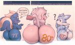 absurd_res anthro ask_blog baboon big_butt bitfly blue_body blue_fur blue_scales blueberry_(bitfly) blush blush_stickers body_writing brown_body brown_fur bubble_butt butt comparing_butts dialogue embarrassed english_text eyes_closed fish francis_(bitfly) fur gradient_background grey_body grey_scales group hairless_butt hamadryas_baboon haplorhine hi_res huge_butt karky looking_back male mammal mane marine markings mephitid mohawk monkey multicolored_body multicolored_fur multicolored_scales number oblivious old_world_monkey open_mouth primate question question_mark rear_view scales shark short_stack signature simple_background skunk speech_bubble spots striped_markings striped_skunk striped_tail stripes tail tail_markings tan_body tan_fur teapot_(body_type) text thick_thighs trio white_body white_scales wide_hips