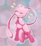 2024 3_fingers 3_toes anthro balls big_balls big_penis eyes_closed feet fingers flaccid fur generation_1_pokemon genitals grin hi_res humanoid_genitalia humanoid_penis lambent legendary_pokemon male mew_(pokemon) neck_tuft nintendo penis pink_body pink_fur pokemon pokemon_(species) smile solo tail toes tuft