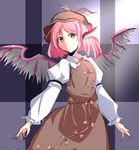  aki_sakura_(ikokoro) animal_ears bird_ears bird_wings fingernails mystia_lorelei pink_eyes pink_hair sharp_fingernails short_hair solo touhou winged_hat wings 