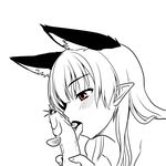  animal_ears blush cat_ears extra_ears fish isaki_(gomi) kaenbyou_rin licking long_hair open_mouth pointy_ears red_eyes saliva sexually_suggestive spot_color touhou 