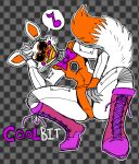 animatronic anthro boots boots_only bow_tie canid canine clothing female five_nights_at_freddy&#039;s five_nights_at_freddy&#039;s_world footwear footwear_only fox hi_res lolbit_(fnaf) machine mammal mostly_nude robot scottgames shoes shoes_only sister_location solo teeth wootmaster yellow_teeth