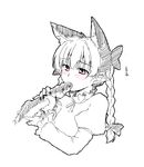  animal_ears blush bow bowtie braid cat_ears dress extra_ears fish frilled_shirt_collar frilled_sleeves frills isaki_(gomi) kaenbyou_rin pointy_ears raised_eyebrows red_eyes sexually_suggestive spot_color touhou twin_braids 