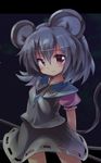  animal_ears blush capelet grey_hair jewelry mouse_ears mouse_tail nazrin pendant red_eyes ryogo short_hair smile solo tail touhou 