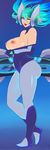  alternate_costume aqua_hair blue_eyes bodysuit breasts breasts_outside detached_collar dj_sona eyeshadow female gradient gradient_background large_breasts league_of_legends live_for_the_funk long_hair looking_at_viewer makeup nipples smile solo sona_buvelle standing thick_lips twintails undressing wink 
