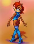 5_fingers anthro archie_comics bhawk biped blue_eyes breasts butt chipmunk clothed clothing digital_media_(artwork) eyelashes female fingers footwear ground_squirrel hair hi_res mammal open_mouth rodent sally_acorn sciurid sega shadow solo sonic_the_hedgehog_(archie) sonic_the_hedgehog_(comics) sonic_the_hedgehog_(series)