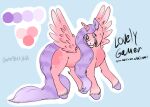 equid equine female feral gatorbeanjava hasbro horn horse lovely_gamer_(gatorbeanjava) mammal model_sheet my_little_pony mythological_creature mythological_equine mythology pony redesign solo_focus winged_unicorn wings