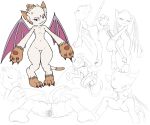  angry anthro breasts colored_sketch falcom featureless_breasts felid feline female final_fantasy hb_lint hi_res laugh lying mammal montblanc on_front sitting sketch solo square_enix staff tail wings zwei_ii 