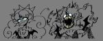  1girl black_pearl_cookie cookie_run doodles long_hair looking_at_viewer mermaid monster_girl open_mouth sharp_teeth solo teeth torchfirekat very_long_hair 