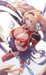  blonde_hair braid breasts cleavage cleavage_cutout clothing_cutout french_braid from_above granblue_fantasy highres looking_at_viewer midriff navel saltisan smile zeta_(granblue_fantasy) zettai_ryouiki 