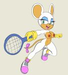 alternate_species anthro boots boots_only breasts clothing female footwear footwear_only fours_(artist) fur genitals green_eyes hi_res mammal mostly_nude murid murine pakistan_rouge pussy rat rodent rouge_the_bat sega solo sonic_the_hedgehog_(series) tennis_racket white_body white_fur 
