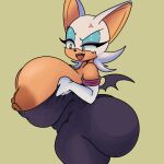  1:1 absurd_res annoyed anthro bat big_breasts big_butt breasts butt female hi_res huge_breasts huge_butt inakotho1 mammal nipples rouge_the_bat sega side_view solo sonic_the_hedgehog_(series) thick_thighs wide_hips 
