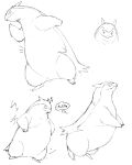 4:5 belly feral generation_2_pokemon hi_res japanese_text male monochrome nintendo pokemon pokemon_(species) simple_background sketch slightly_chubby solo text typhlosion zephy_03